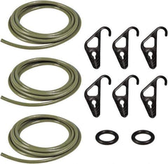 The Better Bungee - 30' Long x 1/4" Diam, Military Green Adjustable Cargo Control Kit - With 6 Hooks - Eagle Tool & Supply