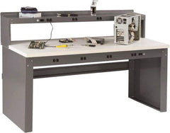 Tennsco - 72 Wide x 30" Deep x 33-1/2" High, Plastic Laminate Workbench - Fixed Legs, Medium Gray - Eagle Tool & Supply