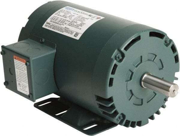 Leeson - 1 Max hp, 1,800 Max RPM, Premium Efficient Electric AC DC Motor - 230/460 V Input, Three Phase, 56HZ Frame, 7/8" Shaft Diam, Rigid Base Mount, ODP Enclosure - Eagle Tool & Supply