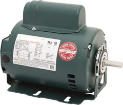 Leeson - 1/3 Max hp, 1,800 Max RPM, Premium Efficient Electric AC DC Motor - 115 V Input, Single Phase, 48 Frame, 1/2" Shaft Diam, Resilient Base Mount, ODP Enclosure - Eagle Tool & Supply