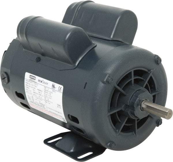 Leeson - 3/4 Max hp, 1,800 Max RPM, Premium Efficient Electric AC DC Motor - 115/230 V Input, Single Phase, 56 Frame, 5/8" Shaft Diam, Rigid Base Mount, ODP Enclosure - Eagle Tool & Supply