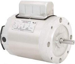 Leeson - 3/4 Max hp, 1,800 Max RPM, Electric AC DC Motor - 115/208-230 V Input, Single Phase, 56C Frame, 5/8" Shaft Diam, C-Face Mount, TENV Enclosure - Eagle Tool & Supply