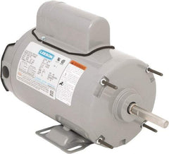 Leeson - 1/3 Max hp, 1,625 Max RPM, Electric AC DC Motor - 115/230 V Input, Single Phase, 48Y Frame, 1/2" Shaft Diam, Rigid Base Mount, TEAO Enclosure - Eagle Tool & Supply