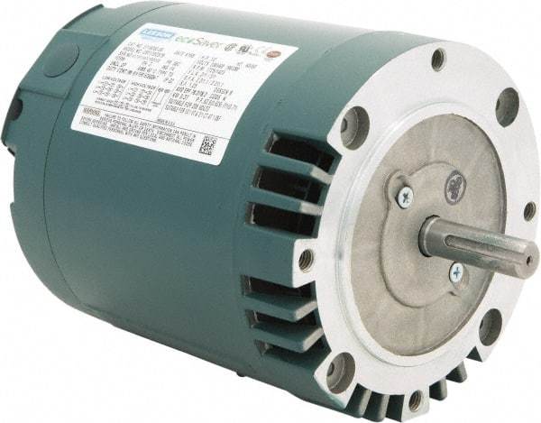 Leeson - 3/4 Max hp, 1,800 Max RPM, Premium Efficient Electric AC DC Motor - 230/460 V Input, Three Phase, 56C Frame, 5/8" Shaft Diam, C-Face Mount, ODP Enclosure - Eagle Tool & Supply