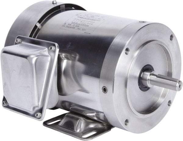 Leeson - 2 Max hp, 1,800 Max RPM, Premium Efficient Electric AC DC Motor - 230/460 V Input, Three Phase, 56HC Frame, 5/8" Shaft Diam, C-Face with Base Mount, TEFC Enclosure - Eagle Tool & Supply