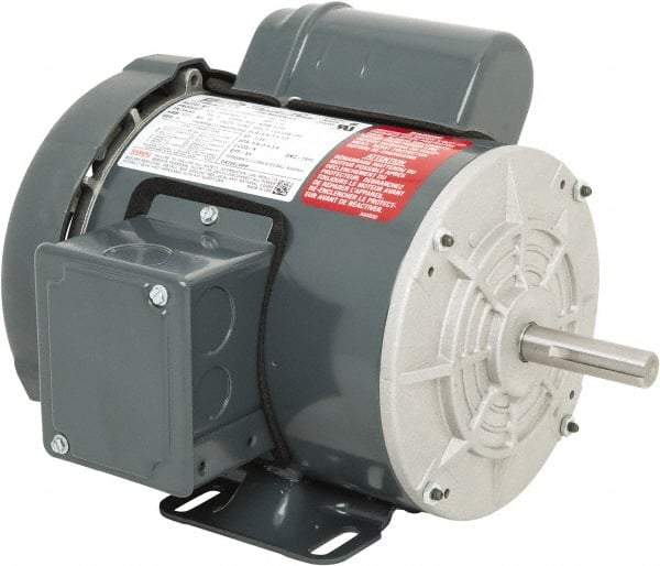 Leeson - 1/3 Max hp, 1,800 Max RPM, Electric AC DC Motor - 115/208-230 V Input, Single Phase, 56 Frame, 5/8" Shaft Diam, Rigid Base Mount, TEFC Enclosure - Eagle Tool & Supply