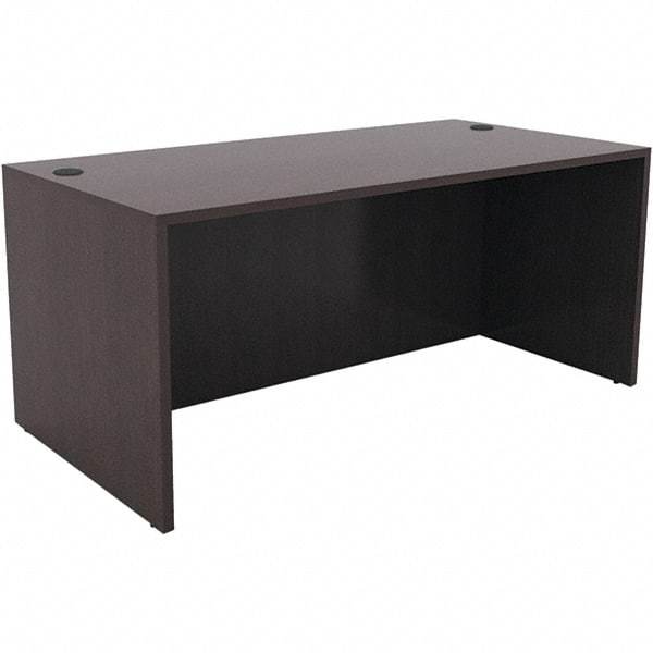 ALERA - Woodgrain Laminate Straight Front Desk - 59-1/8" Wide x 29-1/2" Deep x 29-5/8" High, Espresso - Eagle Tool & Supply