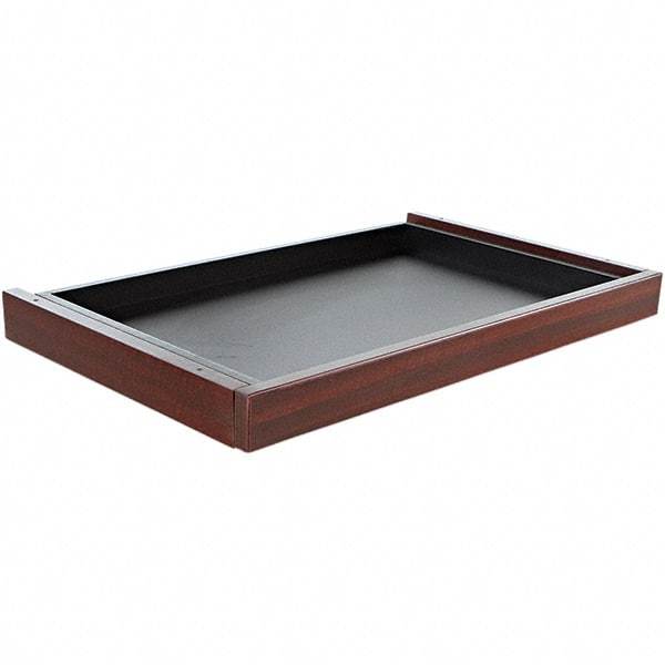 ALERA - Woodgrain Laminate Center Drawer Desk - 24-1/2" Wide x 15" Deep x 2" High, Mahogany - Eagle Tool & Supply