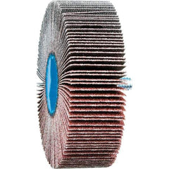 PFERD - 3" Diam x 1" Face Width, Aluminum Oxide Coated Mounted Flap Wheel - 1/4-20 Threaded Mount, 80 Grit, 20,000 Max RPM - Eagle Tool & Supply