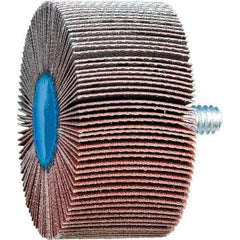 PFERD - 2" Diam x 1" Face Width, Aluminum Oxide Coated Mounted Flap Wheel - 1/4-20 Threaded Mount, 180 Grit, 23,000 Max RPM - Eagle Tool & Supply
