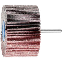 PFERD - 3" Diam x 2" Face Width, Aluminum Oxide Coated Mounted Flap Wheel - 1/4" Shank Mount, 80 Grit, 6,000 Max RPM - Eagle Tool & Supply