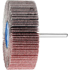 PFERD - 3" Diam x 1" Face Width, Aluminum Oxide Coated Mounted Flap Wheel - 1/4" Shank Mount, 60 Grit, 20,000 Max RPM - Eagle Tool & Supply