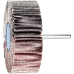 PFERD - 3" Diam x 1" Face Width, Aluminum Oxide Coated Mounted Flap Wheel - 1/4" Shank Mount, 240 Grit, 20,000 Max RPM - Eagle Tool & Supply