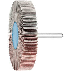 PFERD - 3" Diam x 1/2" Face Width, Aluminum Oxide Coated Mounted Flap Wheel - 1/4" Shank Mount, 120 Grit, 20,000 Max RPM - Eagle Tool & Supply