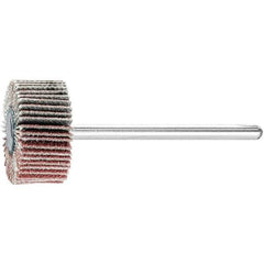 PFERD - 3/4" Diam x 3/8" Face Width, Aluminum Oxide Coated Mounted Flap Wheel - 1/8" Shank Mount, 120 Grit, 38,100 Max RPM - Eagle Tool & Supply