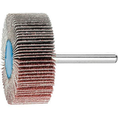 PFERD - 2" Diam x 3/4" Face Width, Aluminum Oxide Coated Mounted Flap Wheel - 1/4" Shank Mount, 60 Grit, 23,000 Max RPM - Eagle Tool & Supply