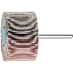 PFERD - 2" Diam x 1" Face Width, Aluminum Oxide Coated Mounted Flap Wheel - 1/4" Shank Mount, 320 Grit, 23,000 Max RPM - Eagle Tool & Supply