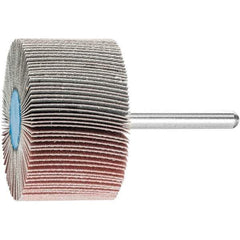 PFERD - 2" Diam x 1" Face Width, Aluminum Oxide Coated Mounted Flap Wheel - 1/4" Shank Mount, 240 Grit, 23,000 Max RPM - Eagle Tool & Supply