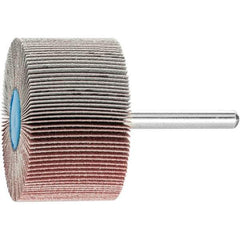 PFERD - 2" Diam x 1" Face Width, Aluminum Oxide Coated Mounted Flap Wheel - 1/4" Shank Mount, 180 Grit, 23,000 Max RPM - Eagle Tool & Supply
