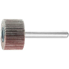 PFERD - 1" Diam x 5/8" Face Width, Aluminum Oxide Coated Mounted Flap Wheel - 1/4" Shank Mount, 180 Grit, 25,000 Max RPM - Eagle Tool & Supply