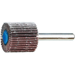 PFERD - 1" Diam x 1" Face Width, Aluminum Oxide Coated Mounted Flap Wheel - 1/4" Shank Mount, 320 Grit, 25,000 Max RPM - Eagle Tool & Supply