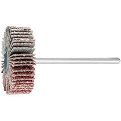 PFERD - 1-3/16" Diam x 3/8" Face Width, Aluminum Oxide Coated Mounted Flap Wheel - 1/8" Shank Mount, 60 Grit, 25,000 Max RPM - Eagle Tool & Supply