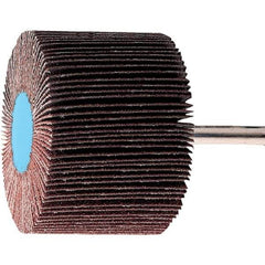 PFERD - 1-3/8" Diam x 5/8" Face Width, Aluminum Oxide Coated Mounted Flap Wheel - 1/4" Shank Mount, 120 Grit, 23,000 Max RPM - Eagle Tool & Supply