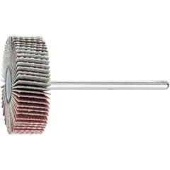 PFERD - 1-3/16" Diam x 3/8" Face Width, Aluminum Oxide Coated Mounted Flap Wheel - 1/8" Shank Mount, 180 Grit, 25,000 Max RPM - Eagle Tool & Supply