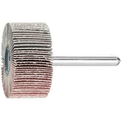PFERD - 1-1/2" Diam x 1" Face Width, Aluminum Oxide Coated Mounted Flap Wheel - 1/4" Shank Mount, 180 Grit, 23,000 Max RPM - Eagle Tool & Supply