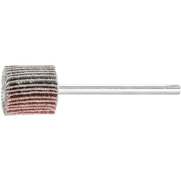 PFERD - 5/8" Diam x 5/8" Face Width, Aluminum Oxide Coated Mounted Flap Wheel - 1/8" Shank Mount, 80 Grit, 50,000 Max RPM - Eagle Tool & Supply