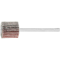 PFERD - 5/8" Diam x 5/8" Face Width, Aluminum Oxide Coated Mounted Flap Wheel - 1/8" Shank Mount, 80 Grit, 50,000 Max RPM - Eagle Tool & Supply