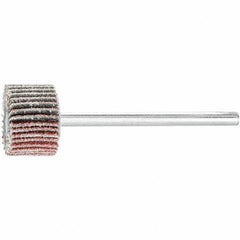 PFERD - 5/8" Diam x 3/8" Face Width, Aluminum Oxide Coated Mounted Flap Wheel - 1/8" Shank Mount, 80 Grit, 50,000 Max RPM - Eagle Tool & Supply