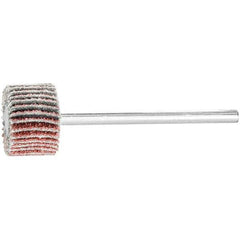 PFERD - 5/8" Diam x 3/8" Face Width, Aluminum Oxide Coated Mounted Flap Wheel - 1/8" Shank Mount, 60 Grit, 50,000 Max RPM - Eagle Tool & Supply