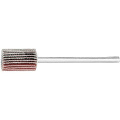 PFERD - 3/8" Diam x 5/8" Face Width, Aluminum Oxide Coated Mounted Flap Wheel - 1/8" Shank Mount, 180 Grit, 75,000 Max RPM - Eagle Tool & Supply