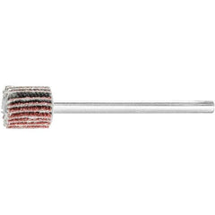PFERD - 3/8" Diam x 3/8" Face Width, Aluminum Oxide Coated Mounted Flap Wheel - 1/8" Shank Mount, 60 Grit, 75,000 Max RPM - Eagle Tool & Supply