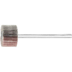 PFERD - 5/8" Diam x 3/8" Face Width, Aluminum Oxide Coated Mounted Flap Wheel - 1/8" Shank Mount, 240 Grit, 50,000 Max RPM - Eagle Tool & Supply