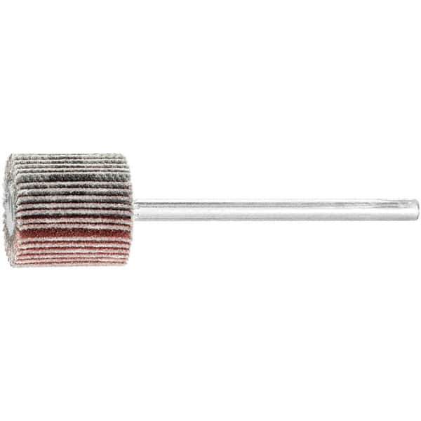 PFERD - 5/8" Diam x 5/8" Face Width, Aluminum Oxide Coated Mounted Flap Wheel - 1/8" Shank Mount, 180 Grit, 50,000 Max RPM - Eagle Tool & Supply