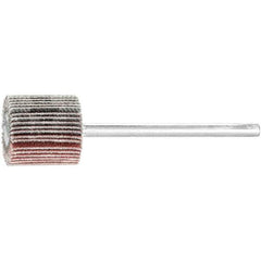 PFERD - 5/8" Diam x 5/8" Face Width, Aluminum Oxide Coated Mounted Flap Wheel - 1/8" Shank Mount, 180 Grit, 50,000 Max RPM - Eagle Tool & Supply