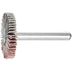 PFERD - 1-3/16" Diam x 1/4" Face Width, Aluminum Oxide Coated Mounted Flap Wheel - 1/4" Shank Mount, 80 Grit, 25,000 Max RPM - Eagle Tool & Supply
