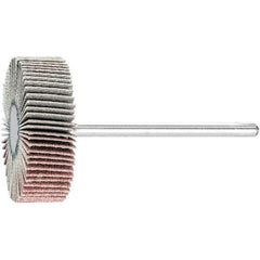 PFERD - 1-3/16" Diam x 3/8" Face Width, Aluminum Oxide Coated Mounted Flap Wheel - 1/8" Shank Mount, 240 Grit, 25,000 Max RPM - Eagle Tool & Supply