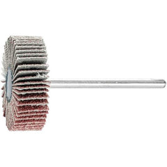 PFERD - 1-3/16" Diam x 3/8" Face Width, Aluminum Oxide Coated Mounted Flap Wheel - 1/8" Shank Mount, 80 Grit, 25,000 Max RPM - Eagle Tool & Supply