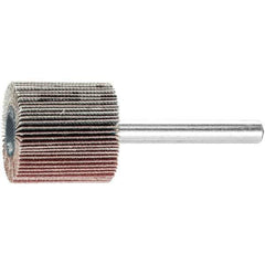 PFERD - 1" Diam x 1" Face Width, Aluminum Oxide Coated Mounted Flap Wheel - 1/4" Shank Mount, 180 Grit, 25,000 Max RPM - Eagle Tool & Supply