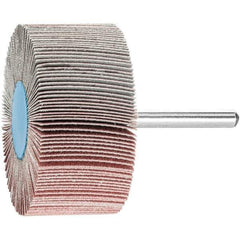 PFERD - 2-1/2" Diam x 1" Face Width, Aluminum Oxide Coated Mounted Flap Wheel - 1/4" Shank Mount, 180 Grit, 23,000 Max RPM - Eagle Tool & Supply