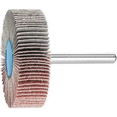 PFERD - 2" Diam x 1/2" Face Width, Aluminum Oxide Coated Mounted Flap Wheel - 1/4" Shank Mount, 80 Grit, 23,000 Max RPM - Eagle Tool & Supply