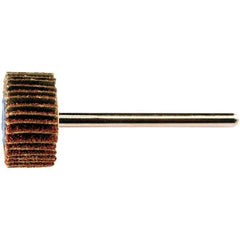PFERD - 3/4" Diam x 3/8" Face Width, Aluminum Oxide Coated Mounted Flap Wheel - 1/8" Shank Mount, 80 Grit, 38,100 Max RPM - Eagle Tool & Supply
