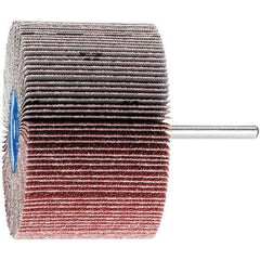 PFERD - 3" Diam x 2" Face Width, Aluminum Oxide Coated Mounted Flap Wheel - 1/4" Shank Mount, 60 Grit, 6,000 Max RPM - Eagle Tool & Supply