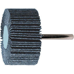 PFERD - 2-1/2" Diam x 1" Face Width, Aluminum Oxide Coated Mounted Flap Wheel - 1/4" Shank Mount, 120 Grit, 23,000 Max RPM - Eagle Tool & Supply