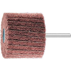 PFERD - 2-3/8" Diam x 2" Face Width, Aluminum Oxide Nonwoven Mounted Flap Wheel - 1/4" Shank Mount, 180 Grit, 10,000 Max RPM - Eagle Tool & Supply