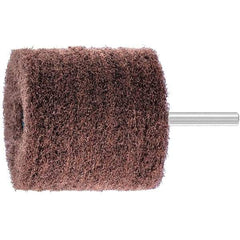 PFERD - 2-3/8" Diam x 2" Face Width, Aluminum Oxide Nonwoven Mounted Flap Wheel - 1/4" Shank Mount, 280 Grit, 7,500 Max RPM - Eagle Tool & Supply