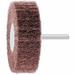 PFERD - 3" Diam x 1" Face Width, Aluminum Oxide Nonwoven Mounted Flap Wheel - 1/4" Shank Mount, 180 Grit, 7,500 Max RPM - Eagle Tool & Supply